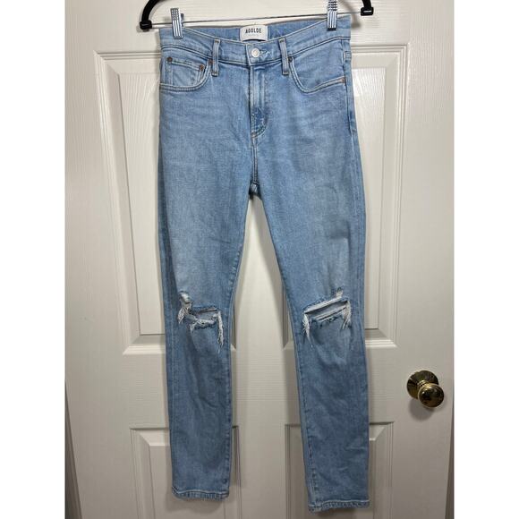 AGOLDE Toni Straight Leg Mid Rise Denim Jeans Women's 24 Capsule Easy Everyday - Picture 2 of 10